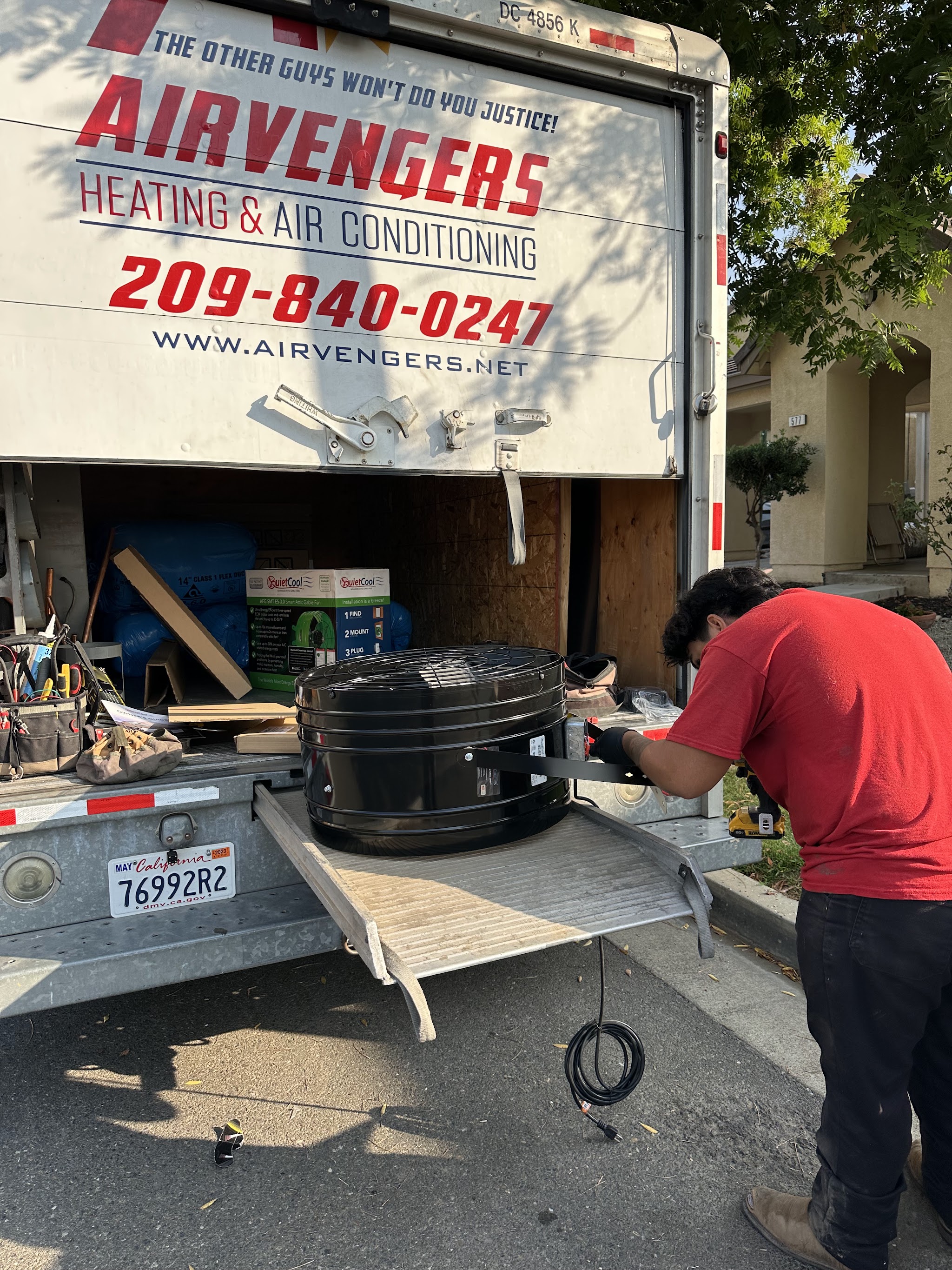 Finished rooftop condenser unit installation