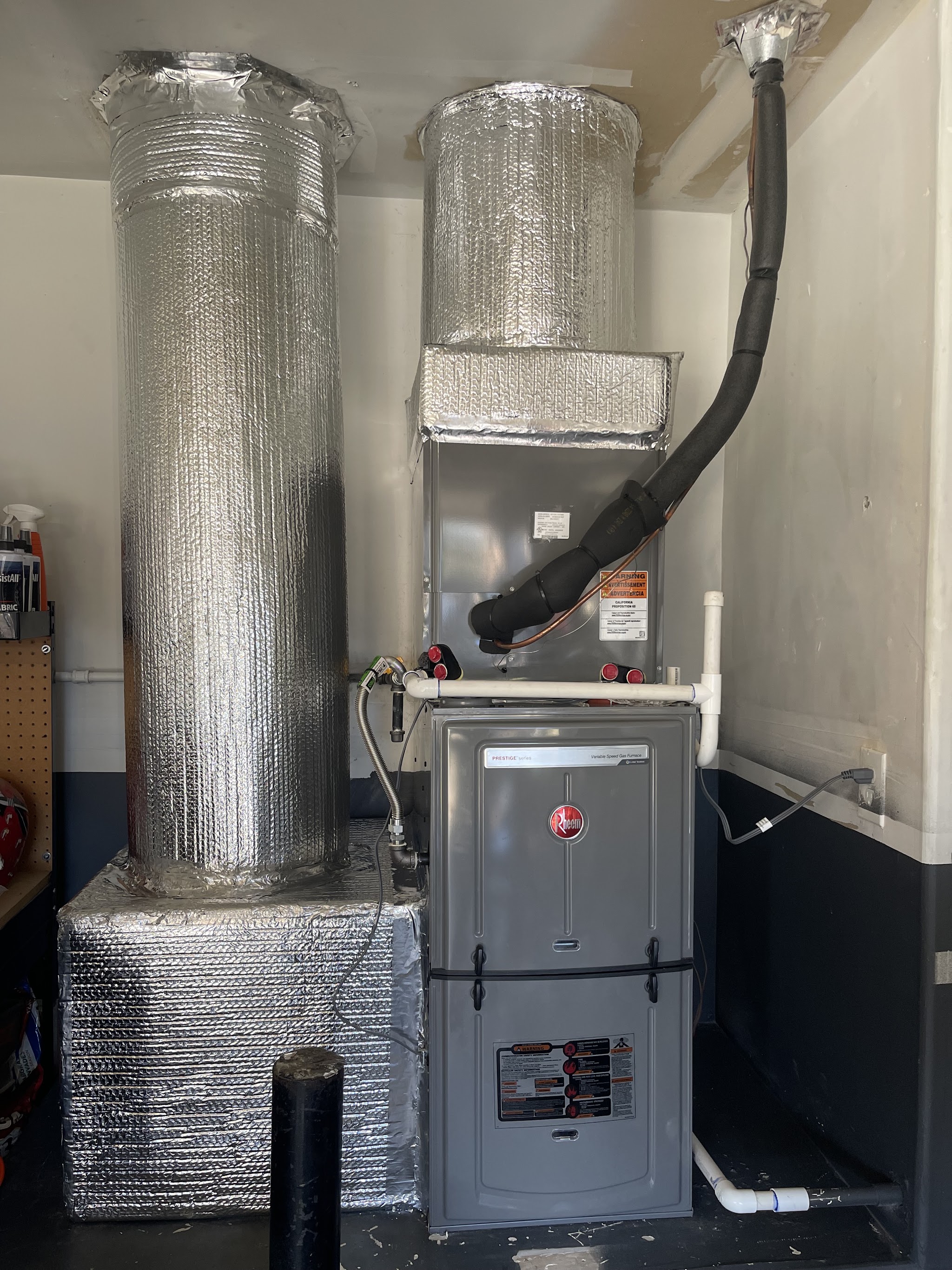 Attic ductwork mid-installation